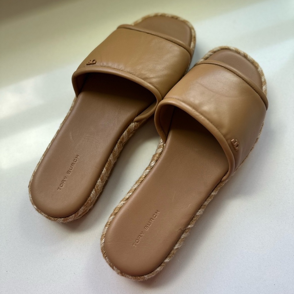 Tory Burch Espadrille Slide Sandals Flat Platform